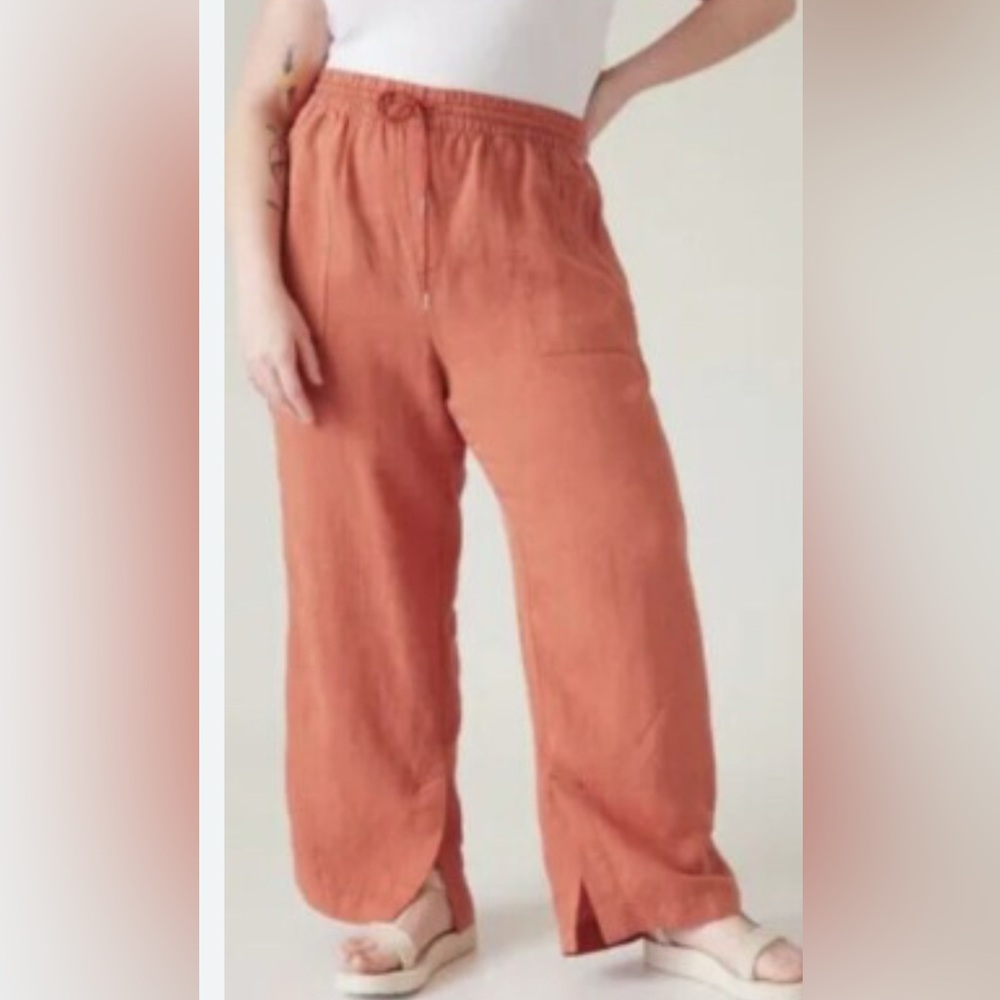 Athleta Retreat Linen Wide Leg Pants 20